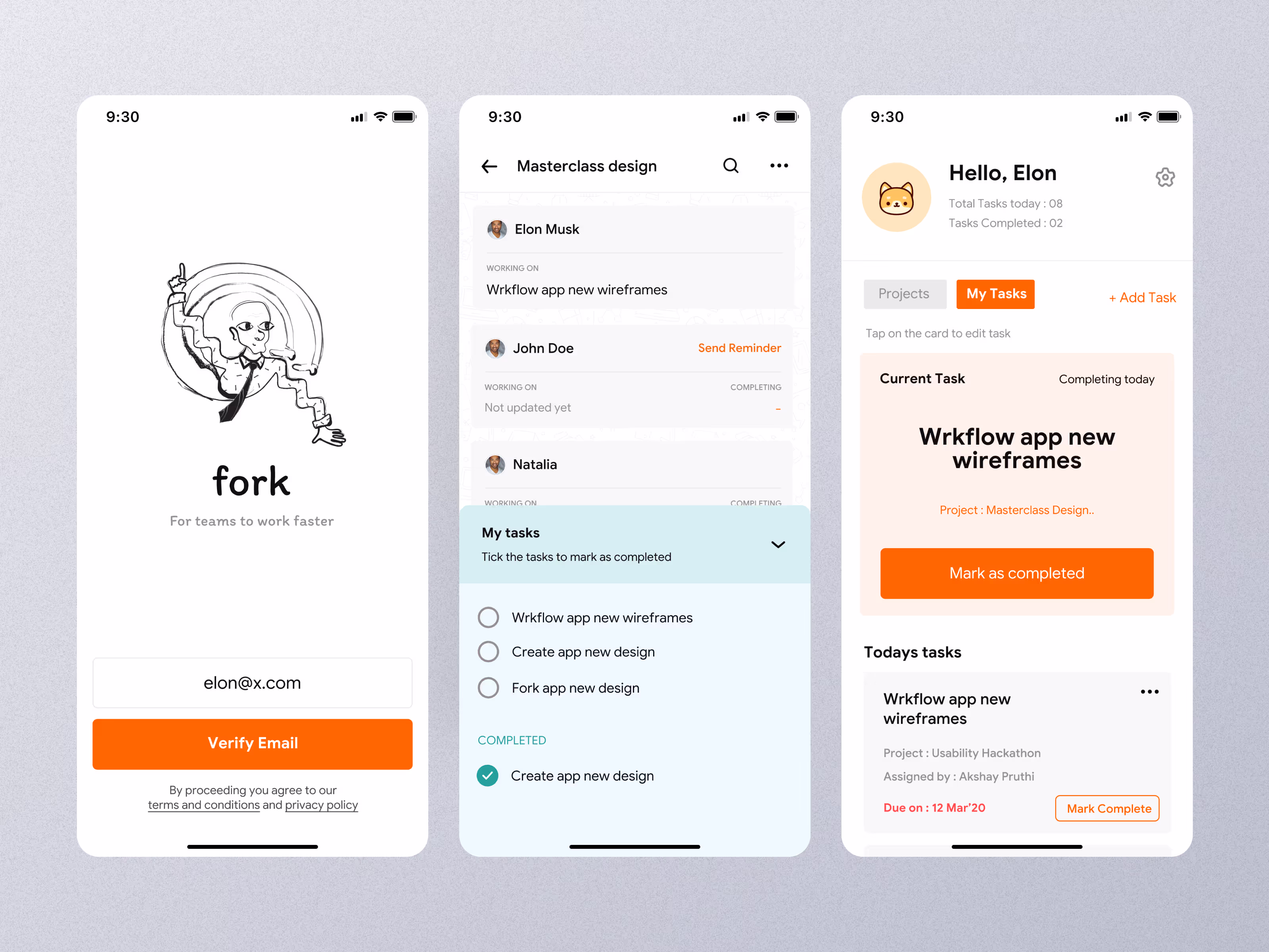 Fork App UI UX Design - Rajan Dube