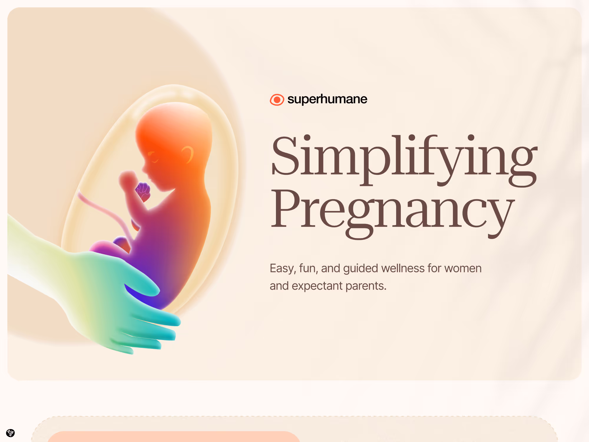 Superhumane Simplifying Pregnancy landing page design - Rajan Dube